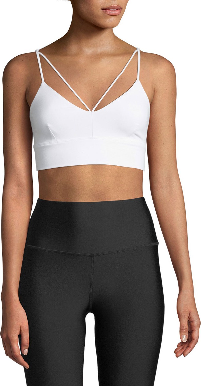 Alo Yoga Glisten V-Neck Strappy Sports Bra