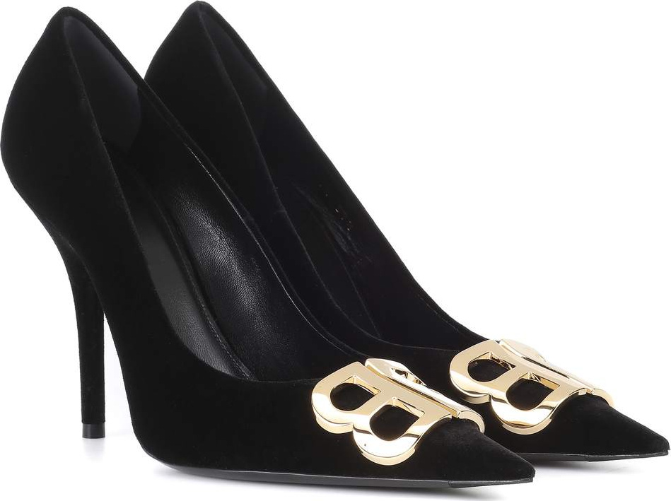 Balenciaga BB velvet pumps