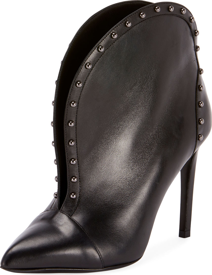 Balmain Iren Calfskin Split-Front Ankle Boot