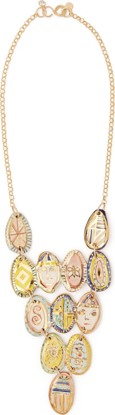 Sonia Boyajian Earnst Faces gold-plated ceramic necklace