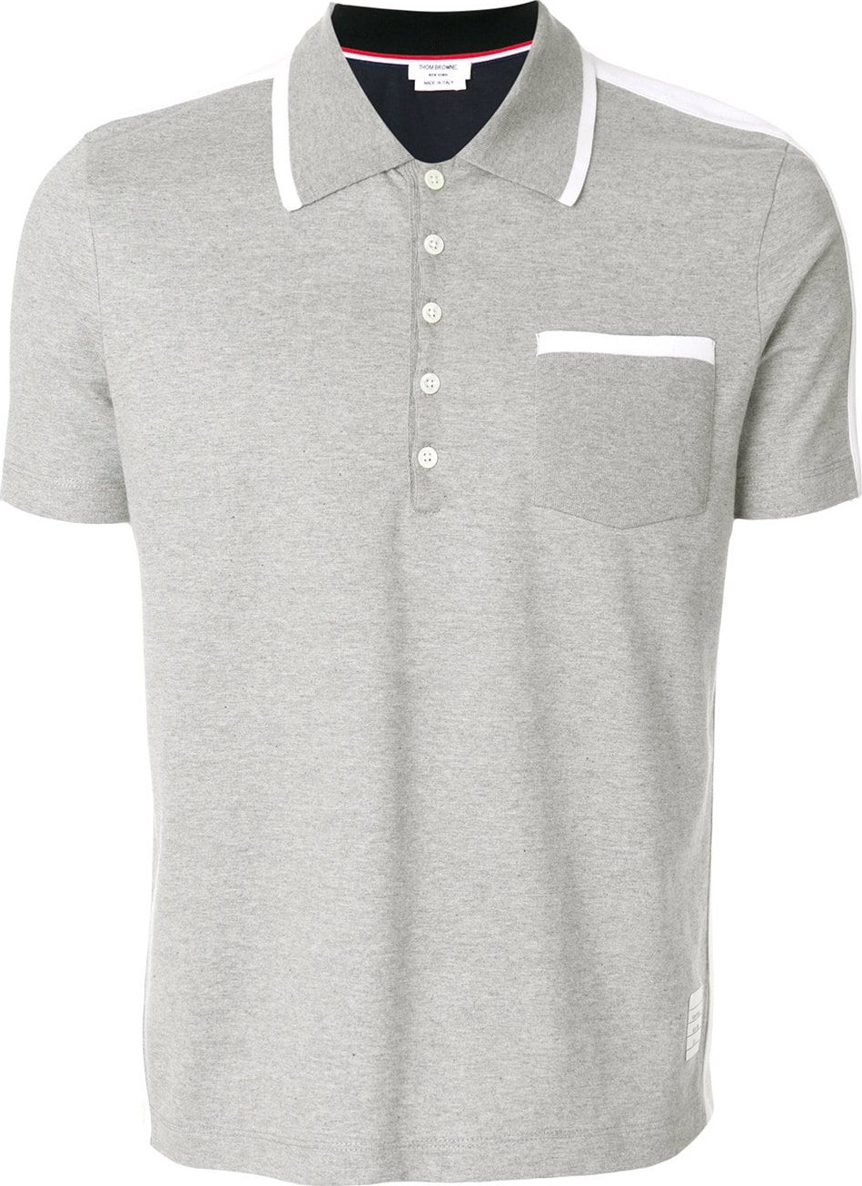 Thom Browne Bicolor Half-And-Half Jersey Polo
