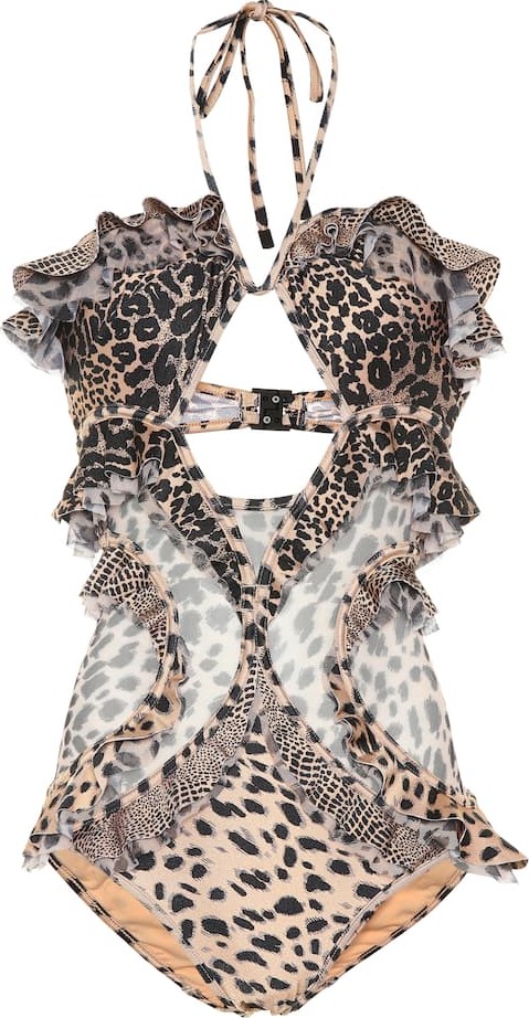 Zimmermann Allia leopard-print swimsuit