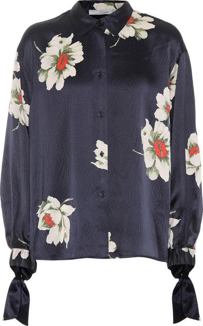 Vince Floral-printed silk blouse