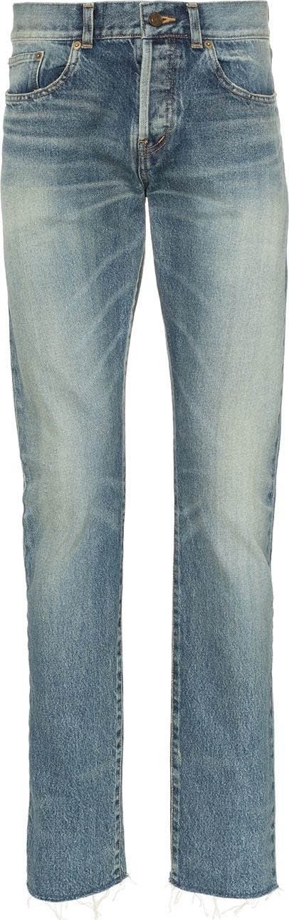 Saint Laurent Distressed straight leg jeans