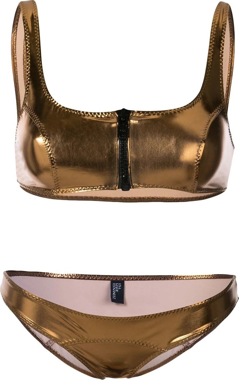 Lisa Marie Fernandez zipped detail bikini set