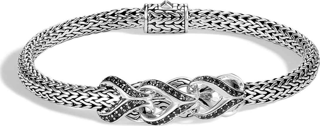 John Hardy Classic Chain Black Spinel & Sapphire Link Bracelet