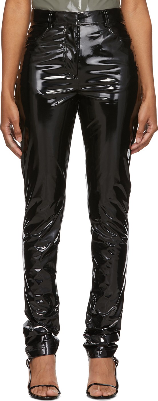 Tibi Black Patent Skinny Trousers