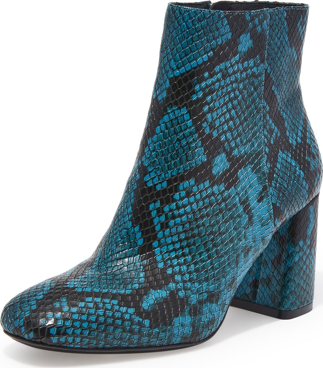 Alice + Olivia Dobrey Snake-Print Zip Booties