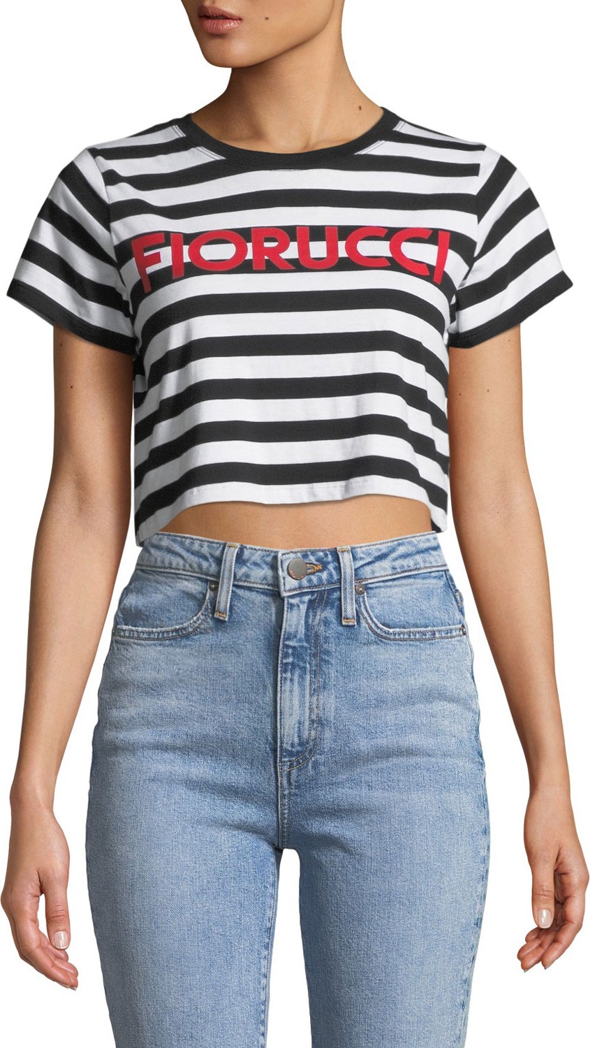 Fiorucci Striped Logo Cropped Tee