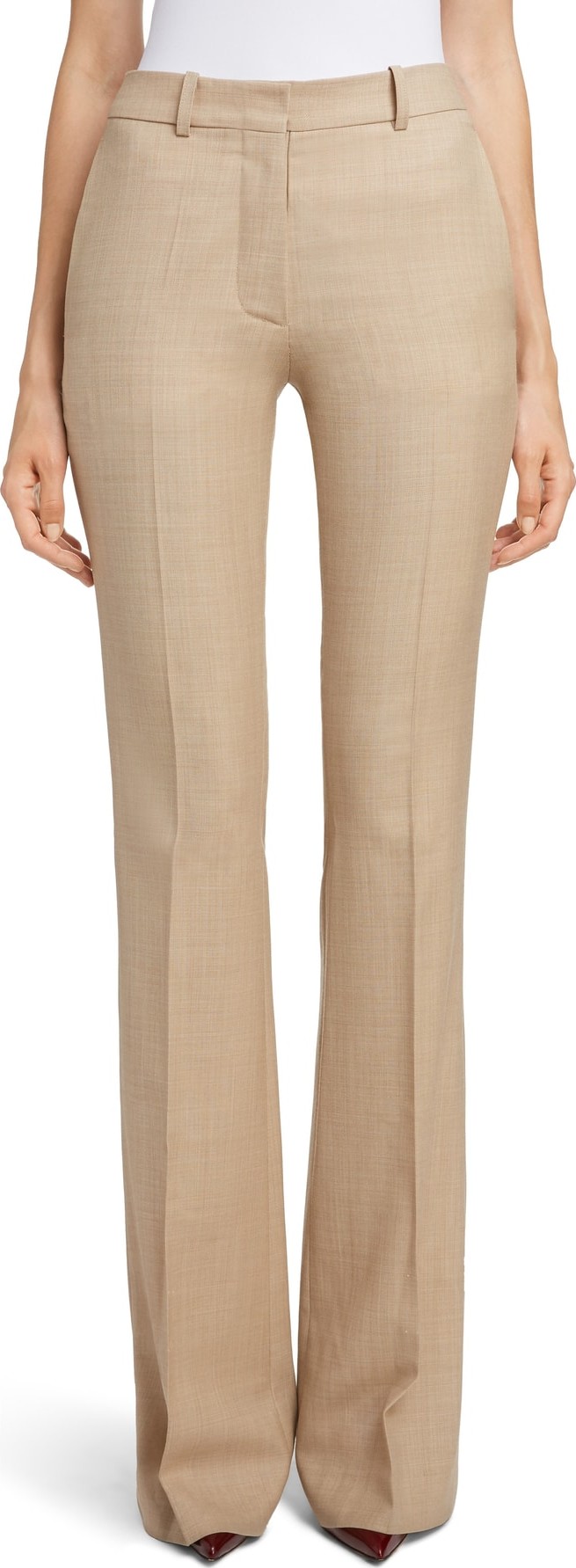 Victoria Beckham High Waist Flare Wool Pants