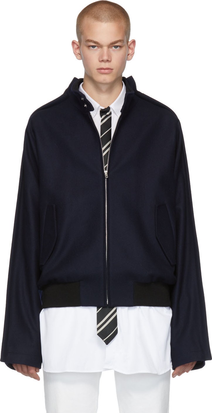 Maison Margiela Blue Wool Traditional Jacket