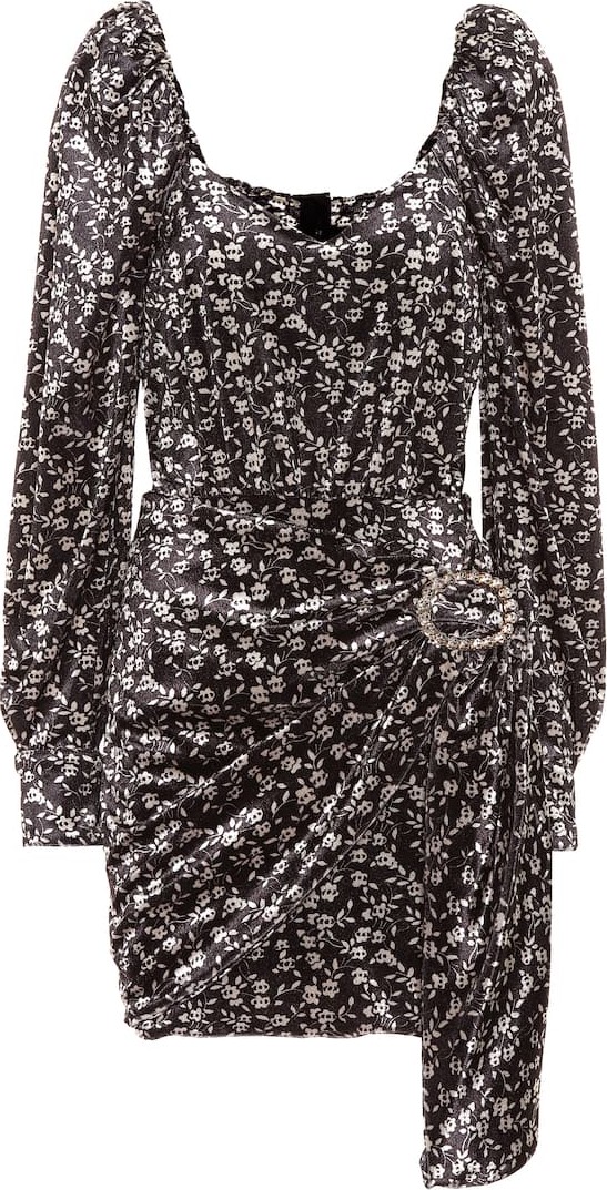 DODO BAR OR Embellished floral velvet minidress