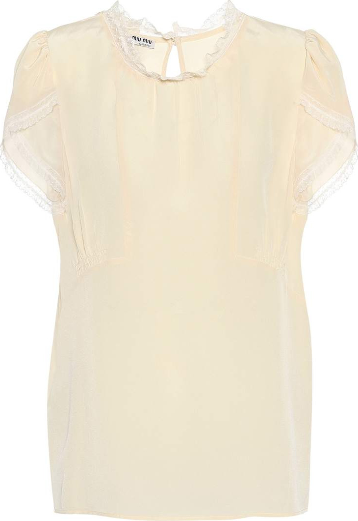 Miu Miu Silk lace trim top