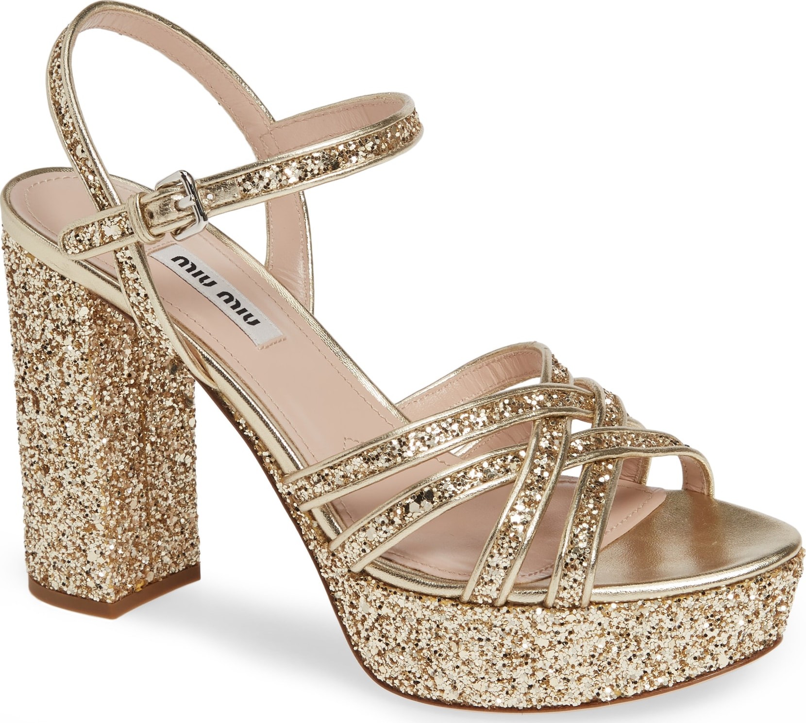 Miu Miu Multi Strap Platform Sandal