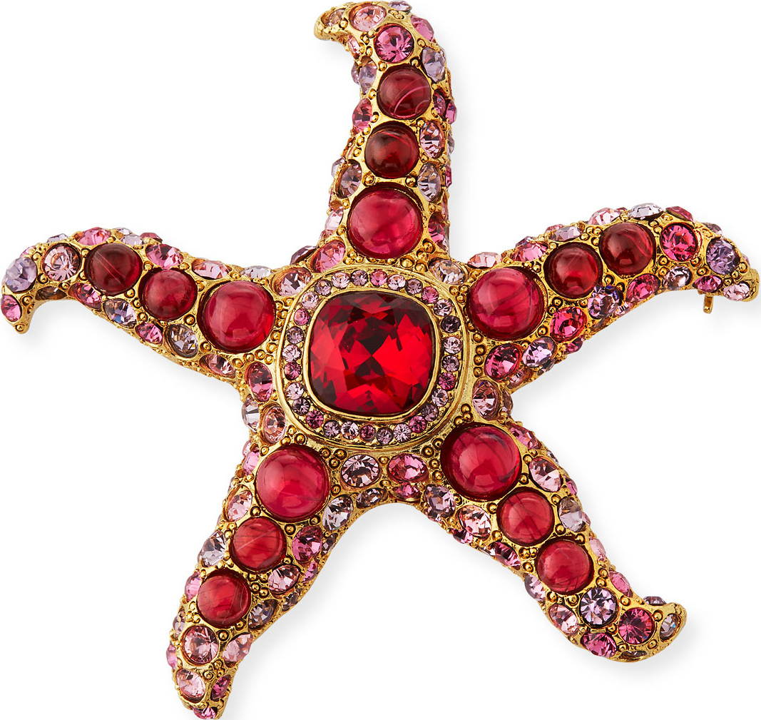 Kenneth Jay Lane Crystal Starfish Pin