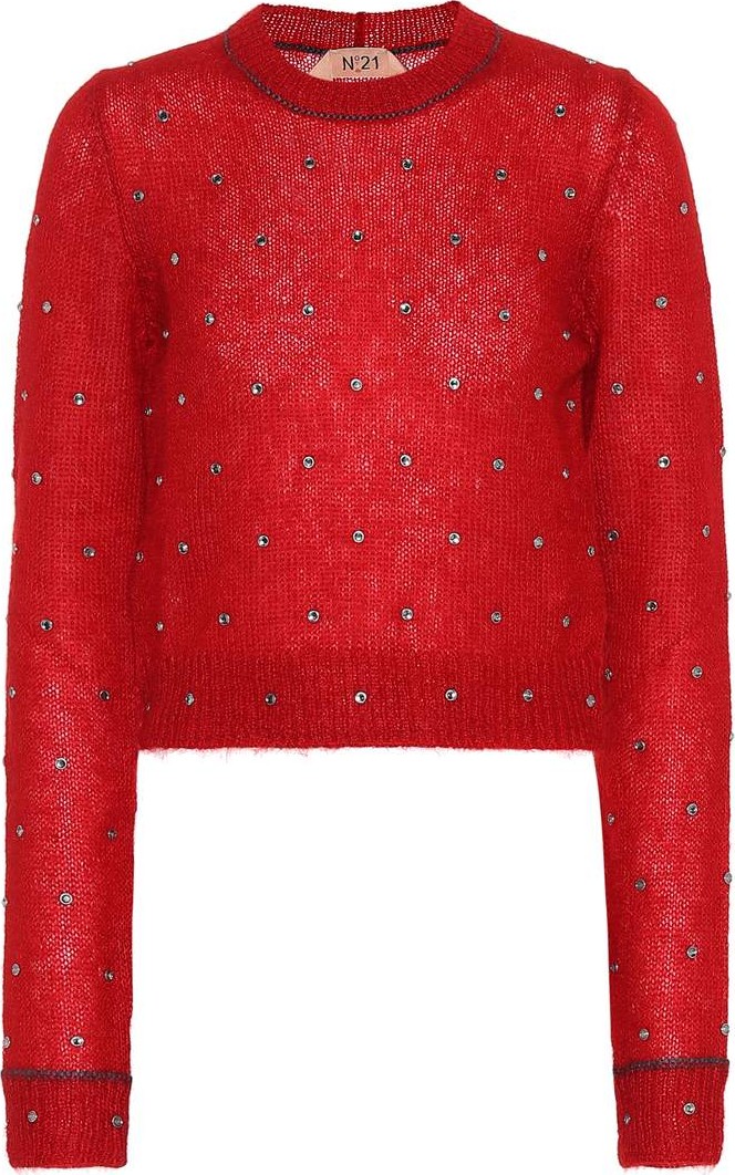 N°21 Embellished mohair-blend sweater