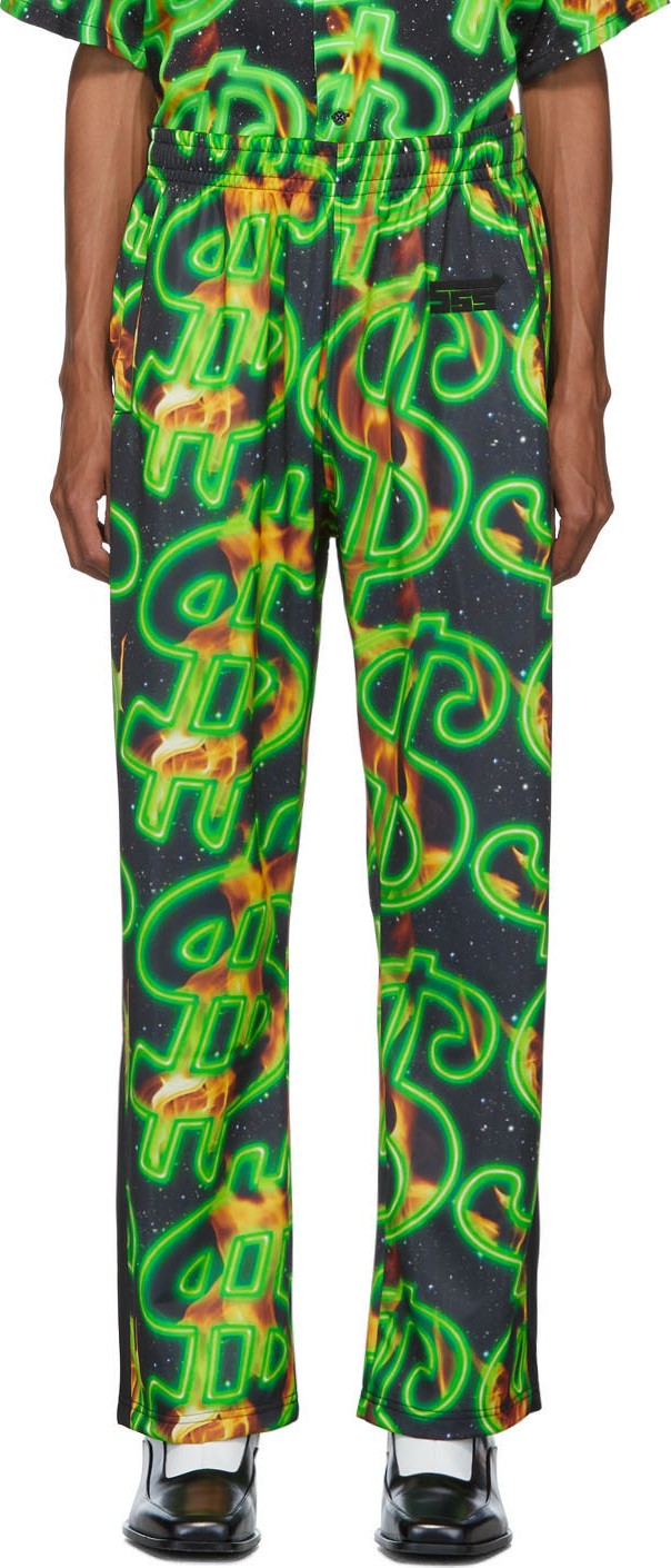 SSS World Corp Black Dollar Fire Track Pants