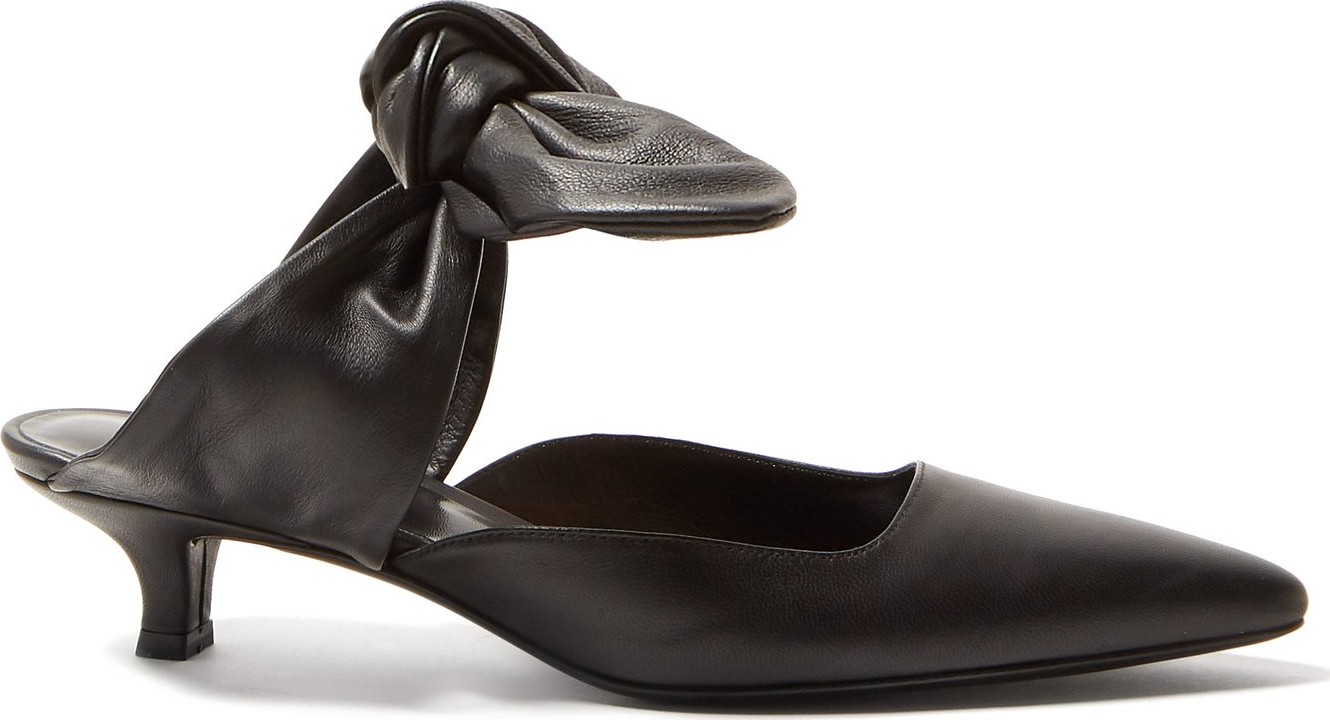 THE ROW Coco leather kitten-heel mules