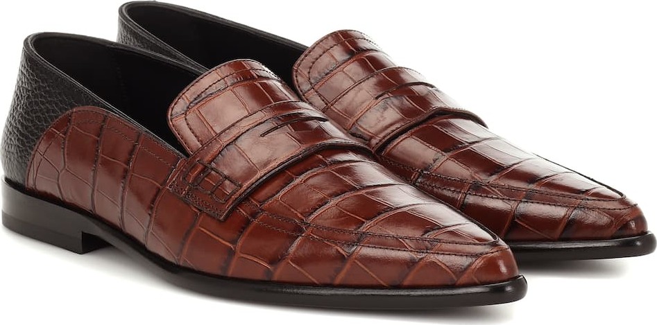 LOEWE Slip-on leather loafers