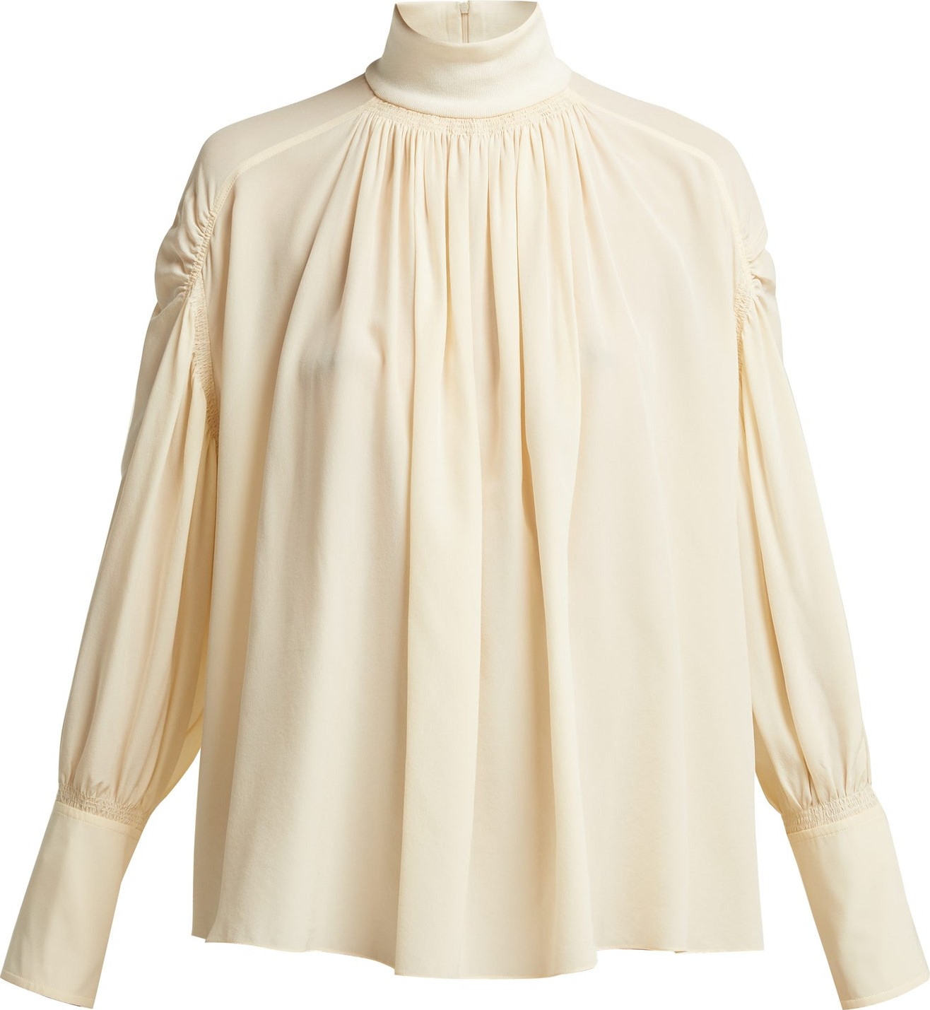 Chloe Roll-neck silk crepe de Chine blouse