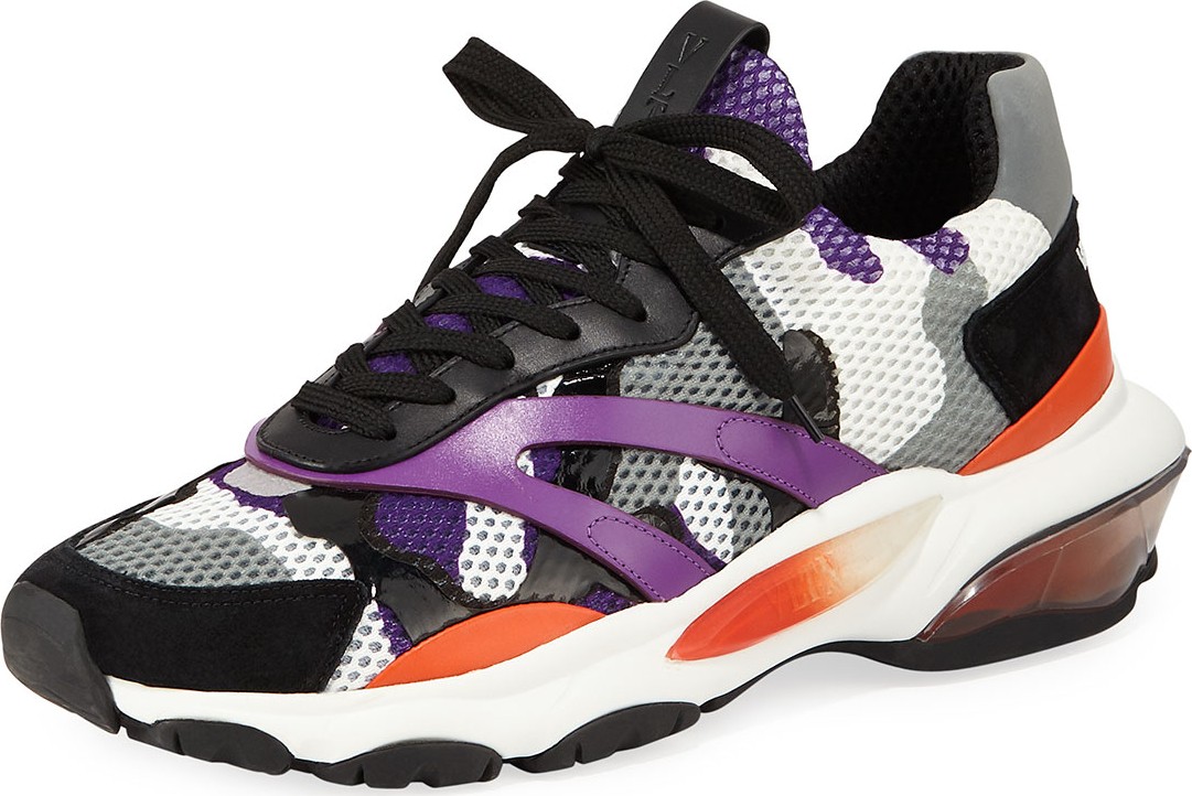 Valentino Men's Bounce Camo Leather Sneakers Valentino Men's Bounce Camo Leather Sneakers