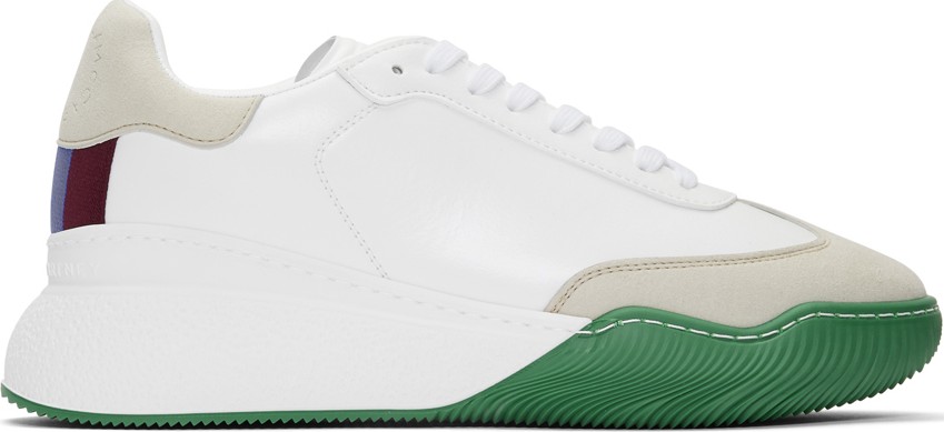 Stella McCartney White & Grey Loop Lace-Up Sneakers