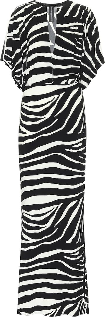 Norma Kamali Exclusive to Mytheresa – Batwing-sleeve zebra-print dress
