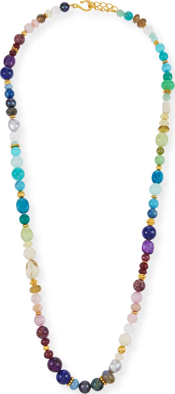Dina Mackney Long Rainbow Beaded Necklace, 36"