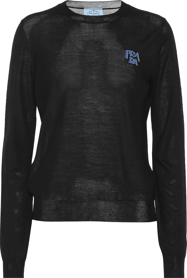 Prada Logo intarsia wool sweater
