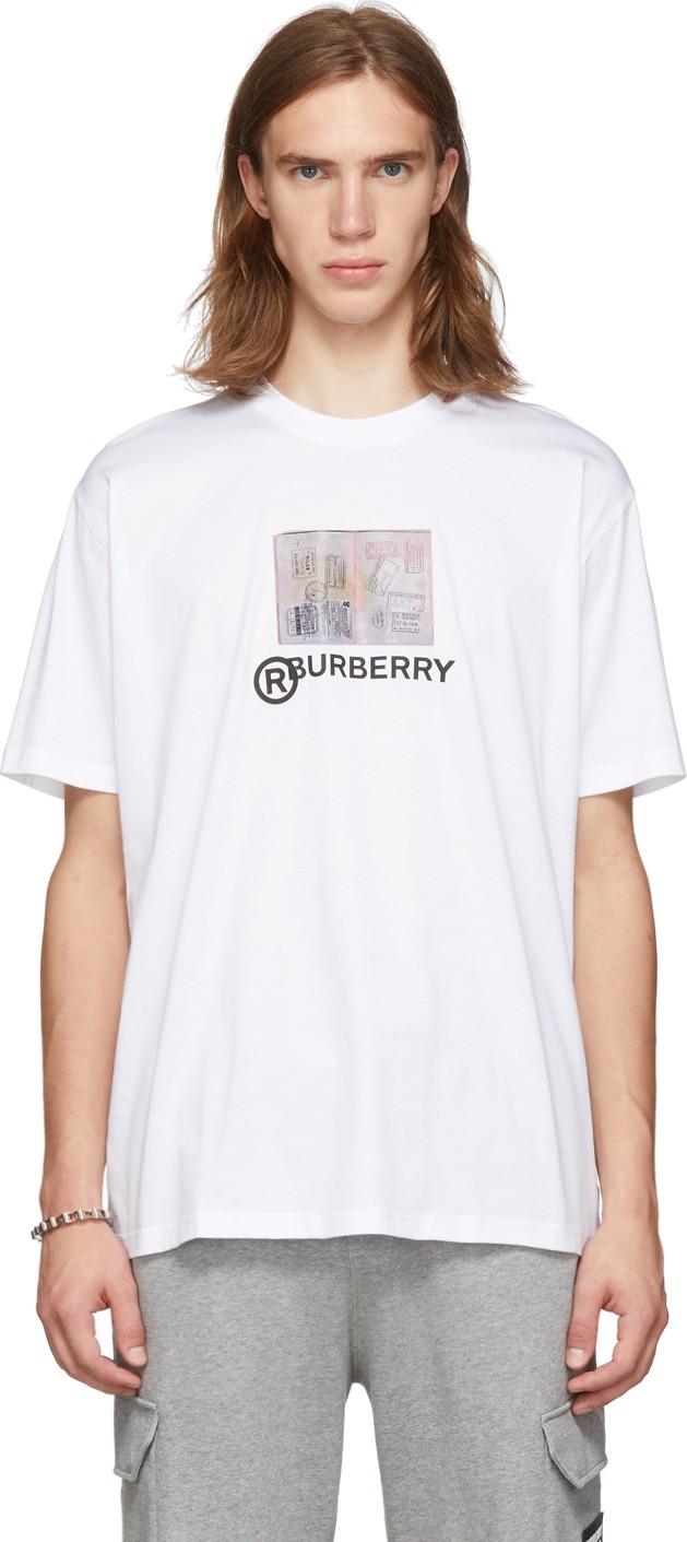 Burberry London England White Logo Adson T-Shirt