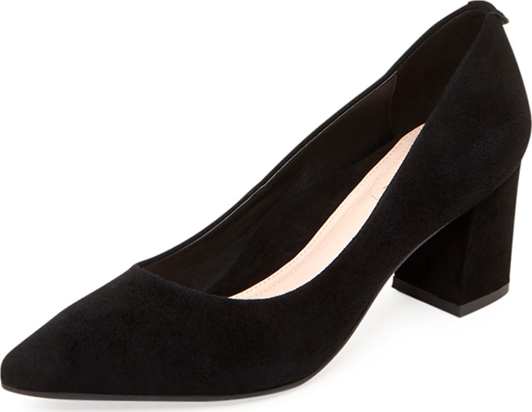 Taryn Rose Madline Suede Point-Toe Pumps