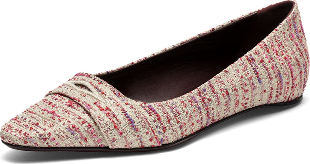 Bougeotte Rose Tweed Ballet Flats