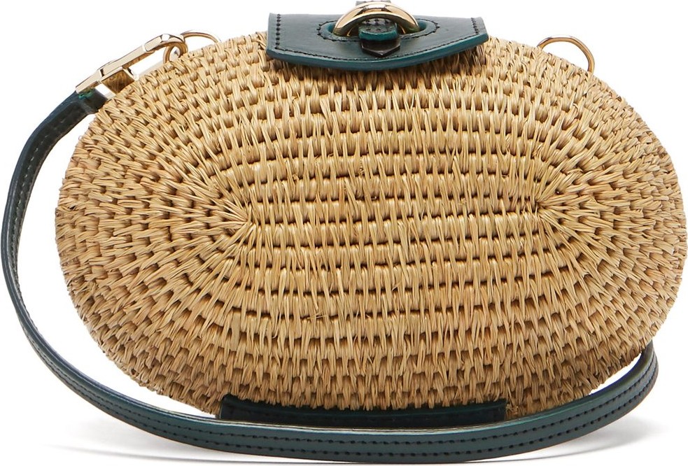 Khokho Lindi Minaudière leather-trimmed basket bag