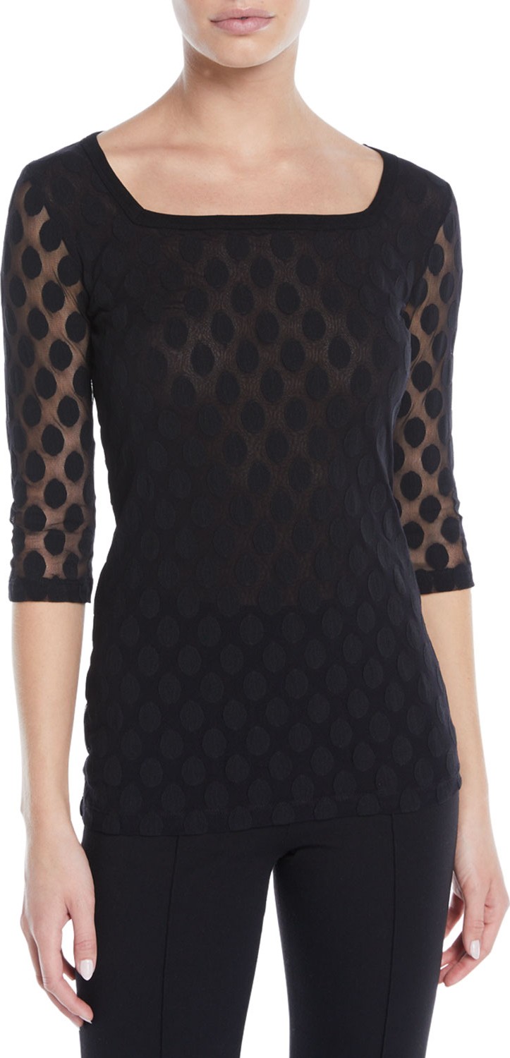 Fuzzi Dotted 3/4-Sleeve Top