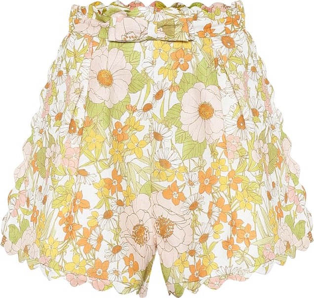 Zimmermann Super Eight floral linen shorts