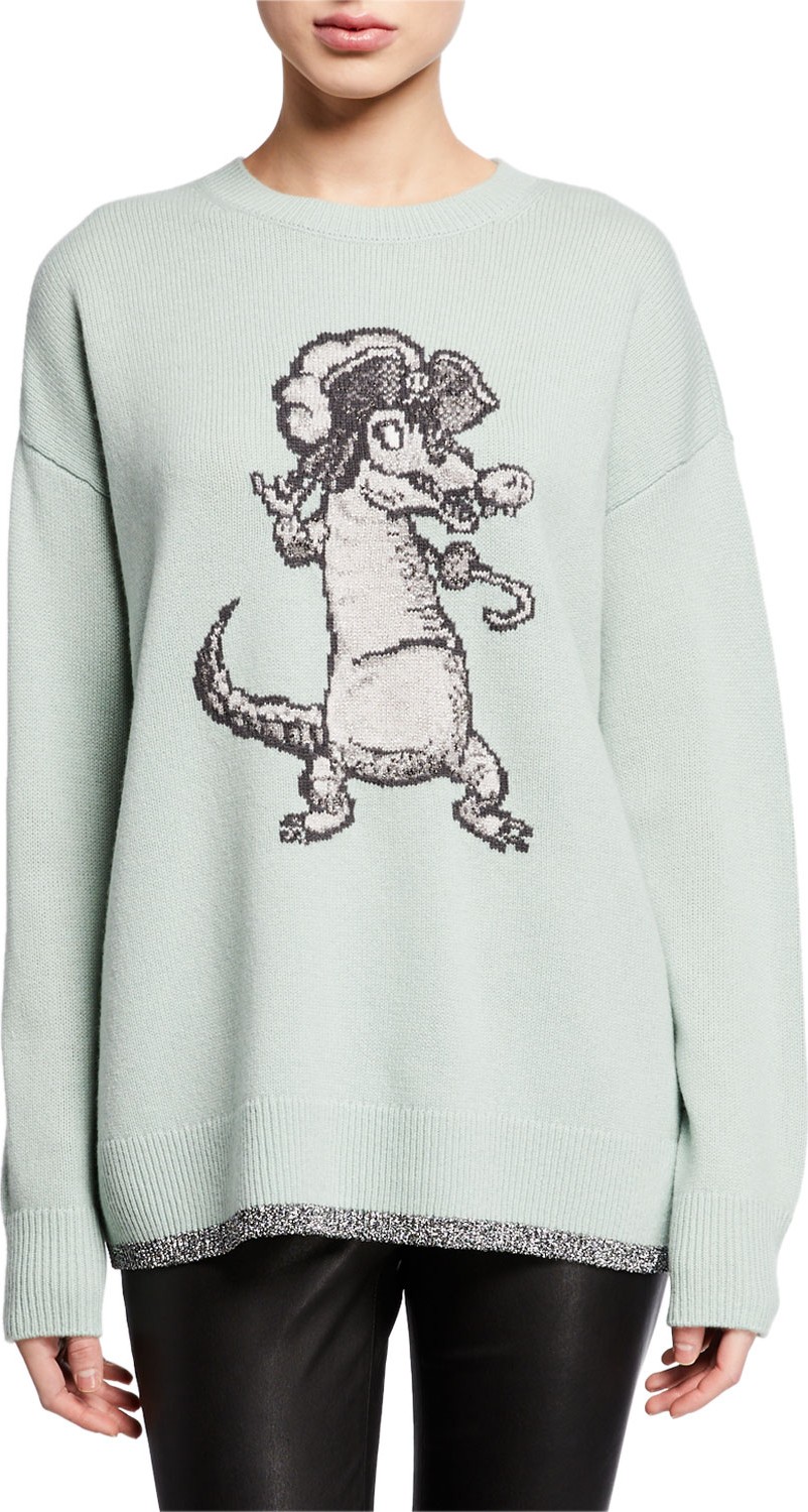 COACH Disney X Coach Oversized Crocodile Intarsia Sweater