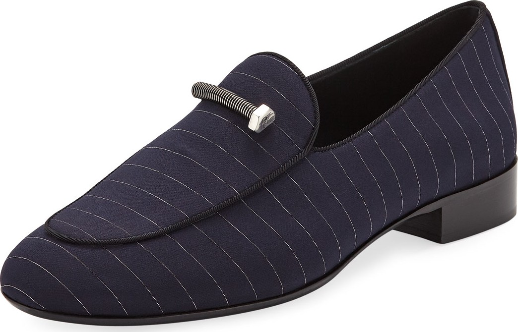 Giuseppe Zanotti Men's Pinstriped Formal Loafers