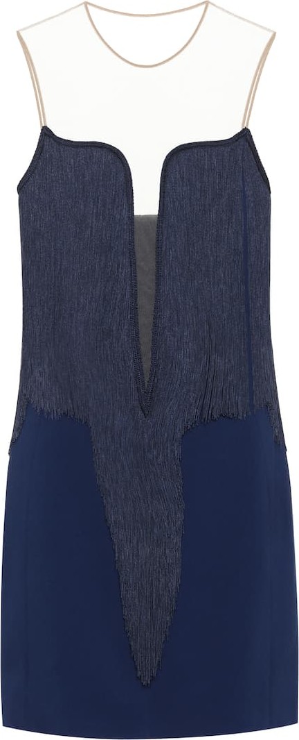 Stella McCartney Fringed crêpe minidress