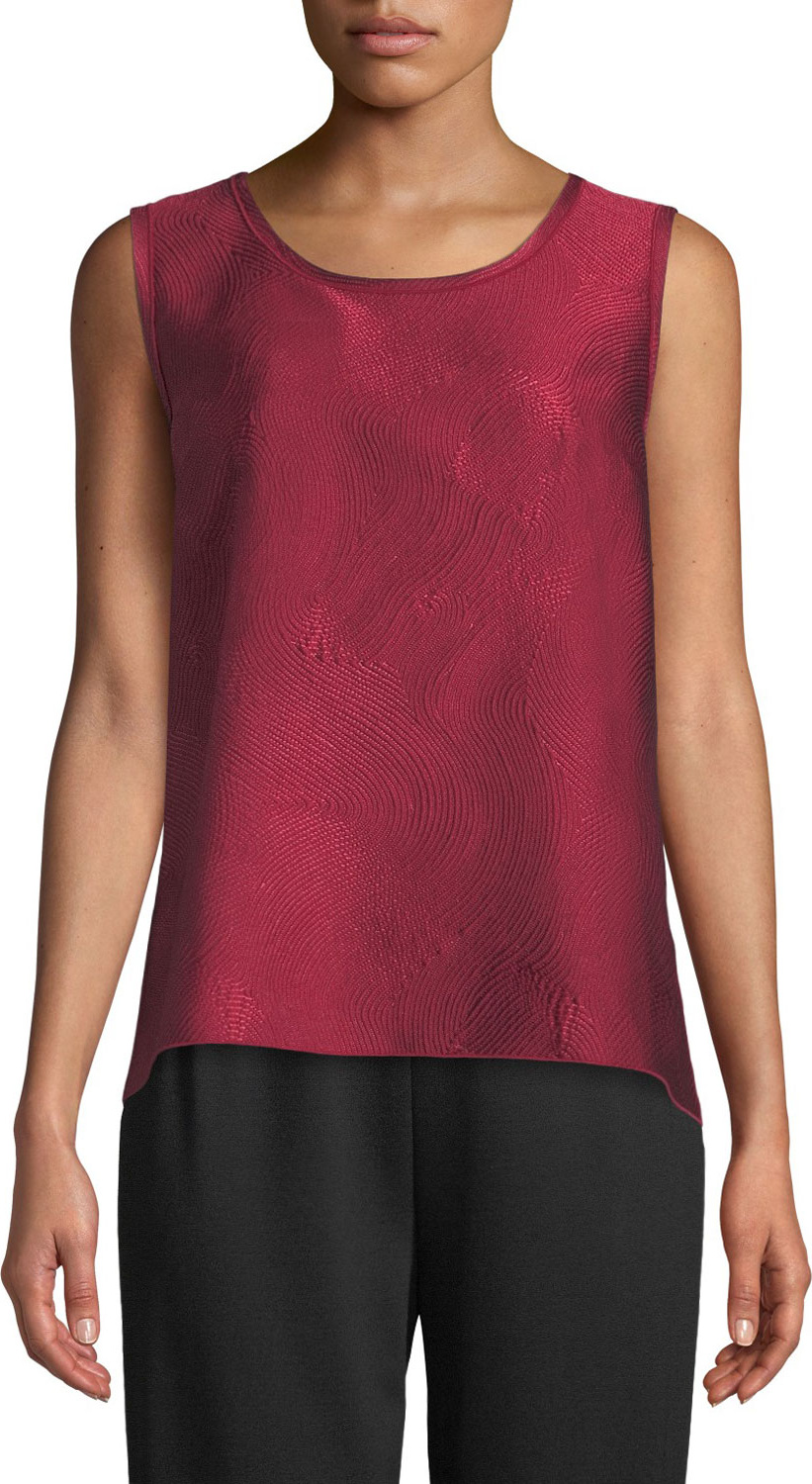 Caroline Rose Zen Garden Easy-Fit Swirl-Stitch Jacquard Tank