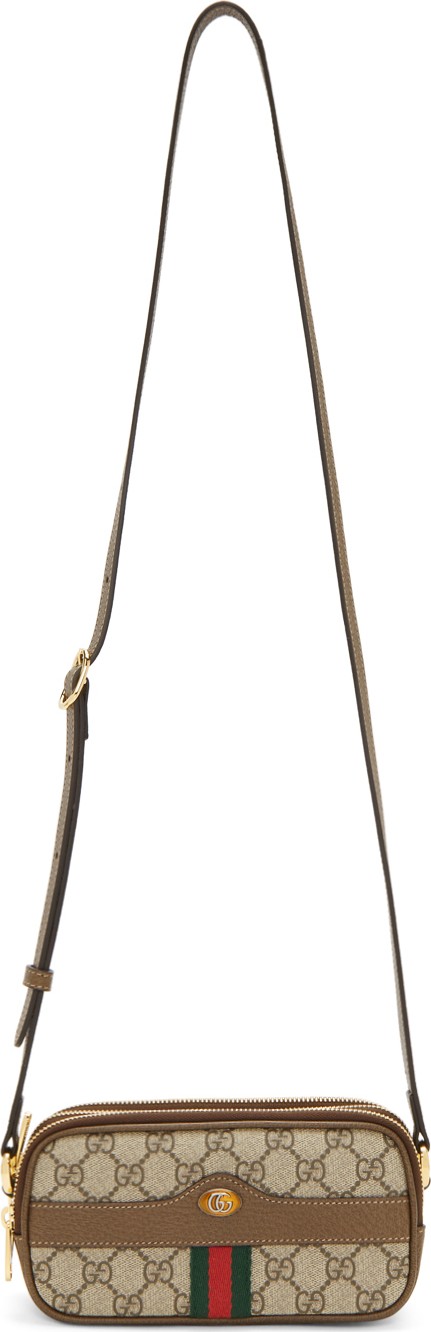 Gucci Brown & Beige GG Ophidia  Bag