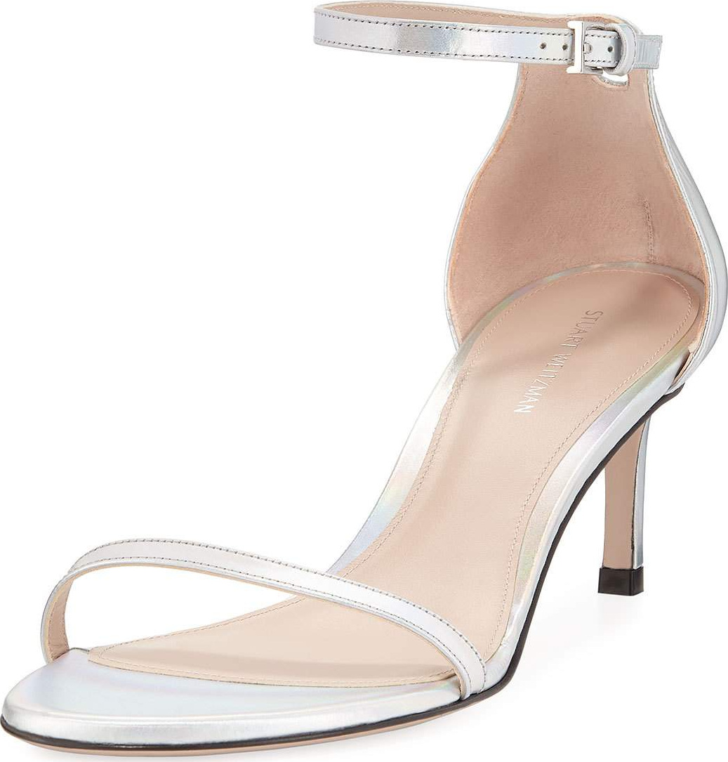 Stuart Weitzman 45NUDIST Laser Iridescent Sandal