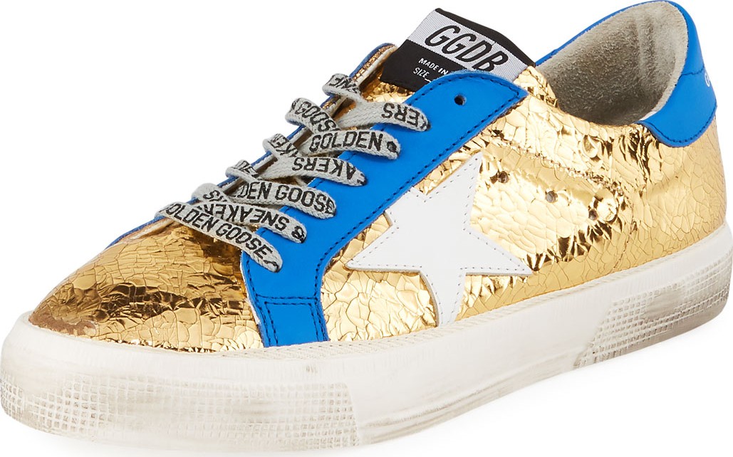 Golden Goose Deluxe Brand May Metallic Leather Star Sneakers