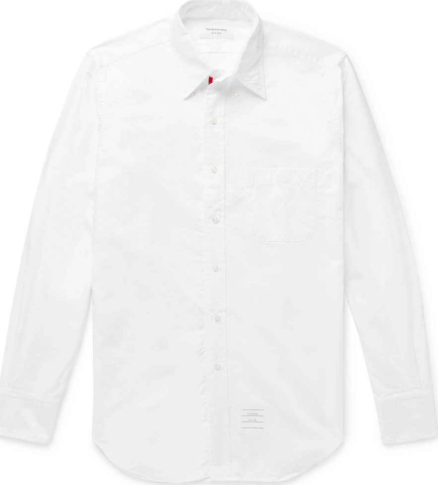 Thom Browne Slim-Fit Button-Down Collar Cotton-Poplin Shirt