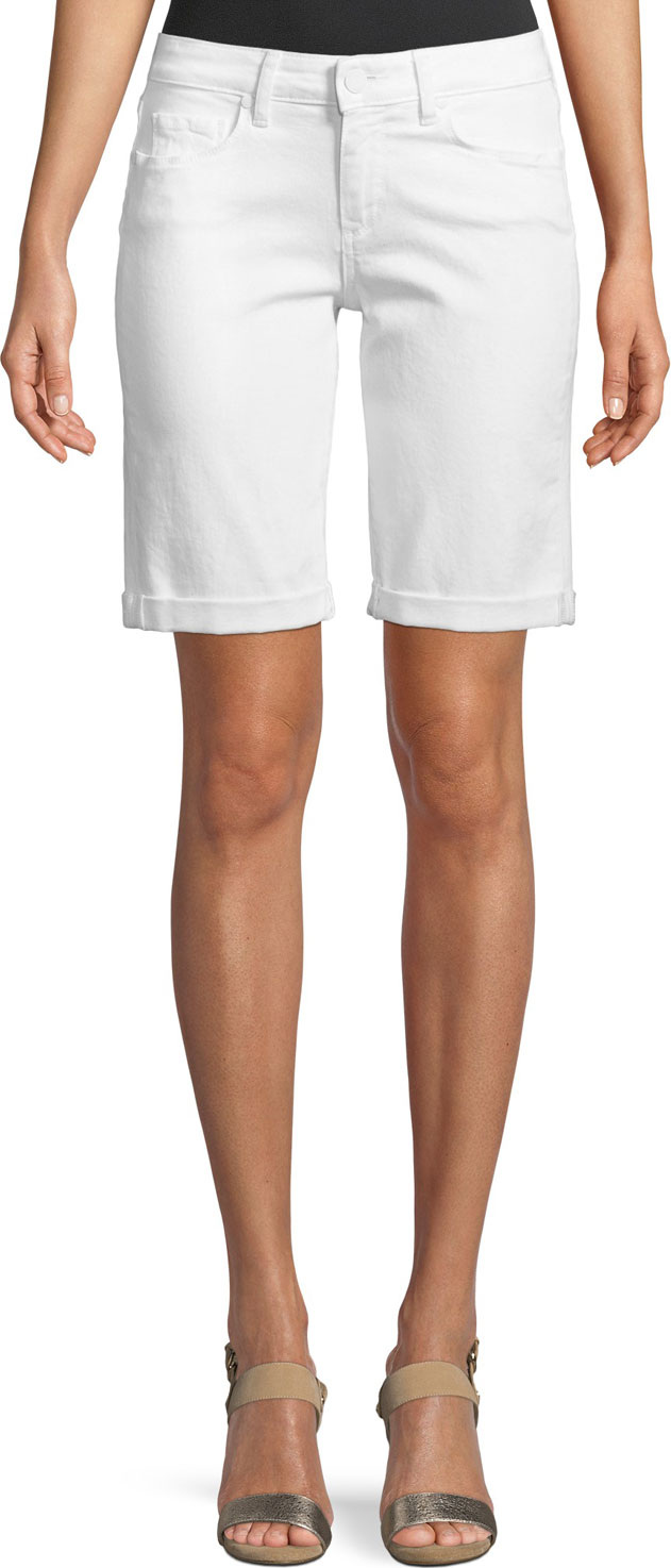 PAIGE Jax Knee-Length Denim Shorts