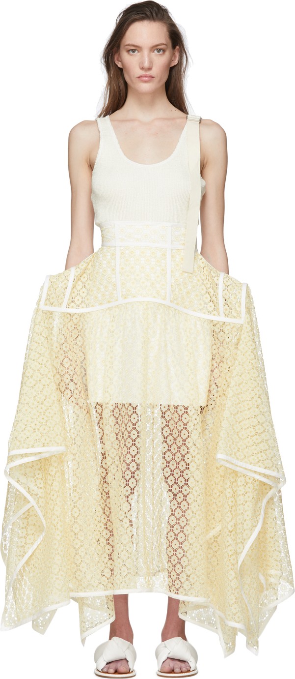 LOEWE Yellow lace Basque Skirt