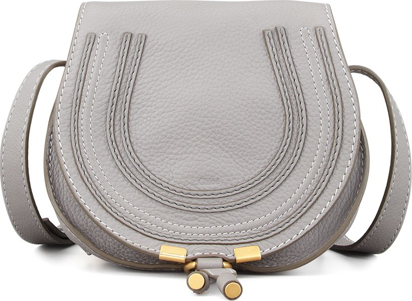 Chloe Marcie Small Leather Crossbody Bag, Gray