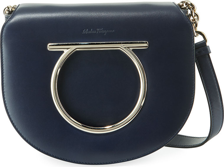 Salvatore Ferragamo Gancio Vela Leather Shoulder Bag