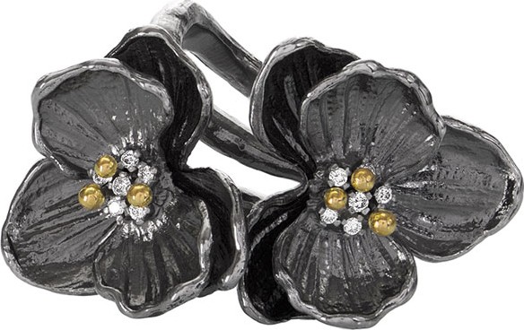 Michael Aram Double Orchid Ring w/ Diamonds