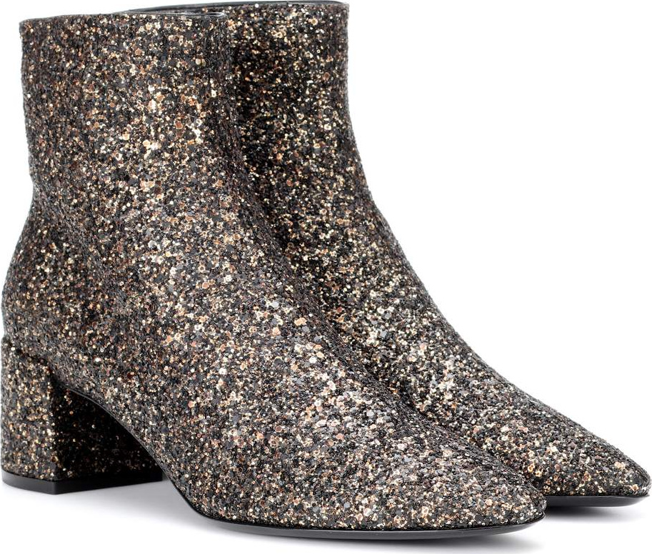 Saint Laurent Loulou 50 glitter ankle boots