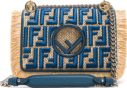 Fendi Small Raffia Trim Logo Embroidered Kan I Logo